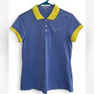 Nike Blue Shirt with Yellow Trim